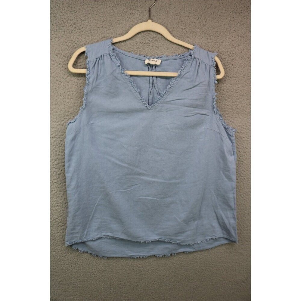 Umgee Sleeveless Fringed Top-Size Large-Boho-Minimalist-Laganlook